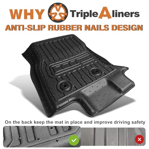 TripleAliners All-Weather Mats Compatible with 2026 2025 2024 Dodge Charger EV Accessories Floor Liners Trunk Cover Custom Fit TPE Heavy-Duty Liners (Floor Mats) - size: Charger EV | 2024+