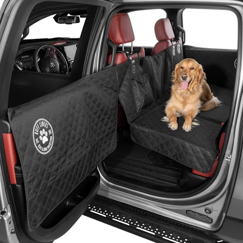 XL Back Seat Extender for Dogs, Black – As Seen on Shark Tank – Flat Bridge Platform for Full-Size Trucks, Stable Base, 400lb Support, Waterproof – Rigid Back Seat Cover for Dogs