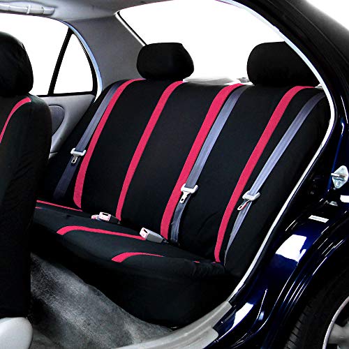 FH Group Car Seat Covers Rear Set Cloth - Car Seat Covers with Removable Headrest,Universal Fit,Automotive SeatCovers,Washable Car SeatCover for SUV,Sedan,Van Pink - color: Pink, size: Rear Set