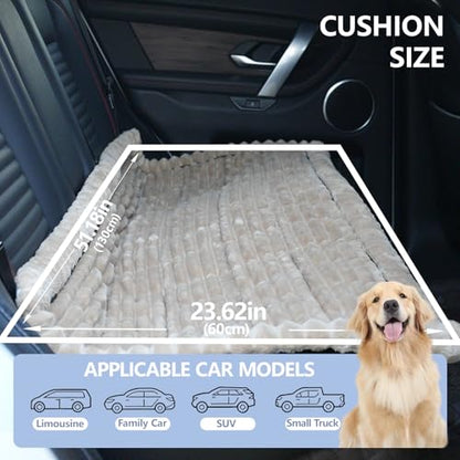 Dog Car Seat Waterproof Bed Cover Non-Slip Car Back Seat Soft and Comfortabl Pet Bed Mat Car Blanket for Travel Backseat Extender Seat Covers Dog Bed for Cars Trucks and SUVs (Brown Cover 23.6” x 51”) - color: Waterproof Brown Cover