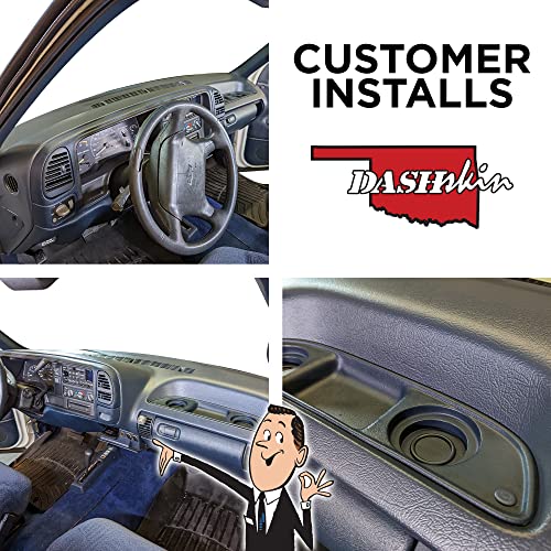 Dash Cover Compatible with 95-96 GM SUVs and Pickups in Black - Hard Molded Plastic Dashboard Cap