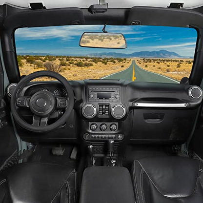 SEG Direct Car Steering Wheel Cover for F-150 Tundra Range Rover 15.5-16 inch, Black Microfiber Leather