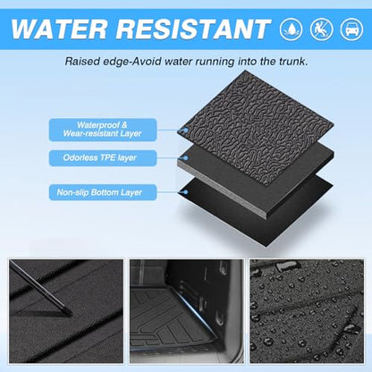 Powerty Trunk Mat for 2018-2023 Chevrolet Chevy Traverse Accessories Cargo Mats TPE All Weather Cargo Liner Heavy-Duty Trunk Liners - size: Cargo Mat｜For｜18-23｜Chevrolet Traverse