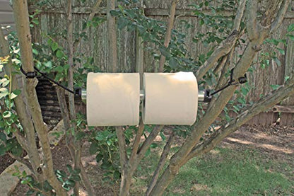 Paper Towel Holder - Versatile Patended Paper Tissue Holder - Durable Stand with Hooks for RV, Grill, Camping, Garage, Boat - Outdoor Kitchen Paper Roll Holder - Lightweight & Compact
