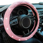 Pink Steering Wheel Cover, Diamond Leather Bling Steering Wheel Cover, Anti-Slip Steering Wheel Protector with Crystal Rhinestones for Women and Girl Fit 14.5-15 inch - color: Pink