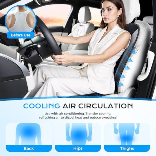 Coverado Upgraded Cooling Car Seat Cover, 12V-24V Ventilated Car Seat Cushion with 8 Fans, Cooled Seat Cover for Car SUV Truck Universal Fit,Dual car Ports + A+C USB Ports Fashion Gray - color: Gray