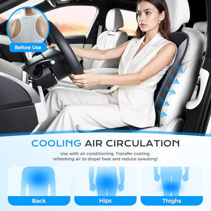 Coverado Upgraded Cooling Car Seat Cover, 12V-24V Ventilated Car Seat Cushion with 8 Fans, Cooled Seat Cover for Car SUV Truck Universal Fit,Dual car Ports + A+C USB Ports Fashion Gray - color: Gray