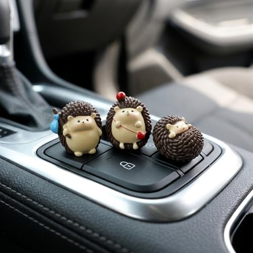 7 Pcs Cute Hedgehog Car Dashboard Decor with Stickers, Computer Monitor Decor Aesthetic Car Accessories for Women