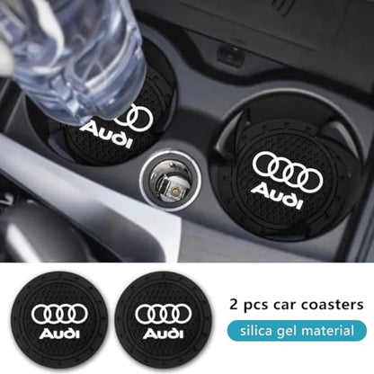 Car Cup Holder Coaster for Audi A3 RS3 A4 A5 A6 A7 RS7 A8 Q3 Q5 Q7 R8 Cupholder Coaster Interior Accessories 2.75in 2Pieces Black - color: Black-06