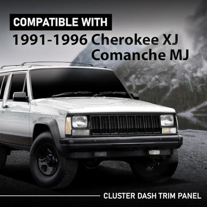 G-PLUS Dash Bezel Panel Surround Trim Compatible with Jeep Cherokee XJ 1984-1996 Black Dashboard - size: 1984-1996 Jeep Cherokee XJ | Black