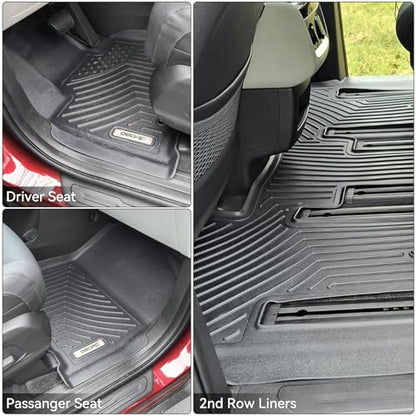 OEDRO Floor Mat Fit for 2022-2025 Kia Carnival MPV (Only Fits 8 Passenger Models, Fits EX/SX/LX w seat Package, Does NOT Prestige Models), 3 Row All Weather TPE Accessories - style: 22-26 Carnival MPV 1st, 2nd & 3rd Row