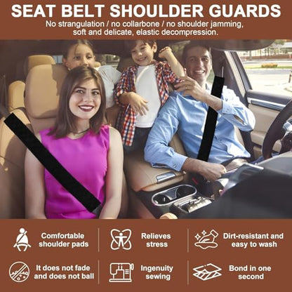 25.5 Inch Extra Long Car Seat Belt Covers, Soft and Comfortable Harness Pad for Adults and Kids, Long-lasting Fabric Material Easy to Install Universal Fit for Cars Trucks SUV (Black, 25.5in 1pack) - size: 25.5in, 1pc