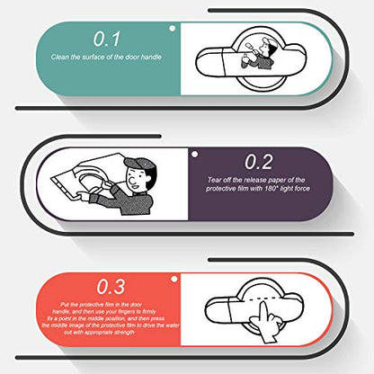 16 Pieces Car Door Handle Cup Protector Clear Car Door Handle Scratches Protective Films for Vehicles Transparent Paint Scratch Protection Protective Film