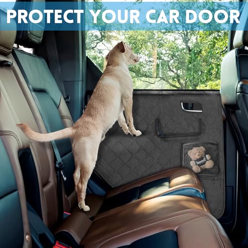 Dog Car Door Protector Compatible with Ford Bronco 2021 2022 2023 2024 Thickening Pet Vehicle Door Guard Cover with Storage Pocket Anti-Scratch Nonslip Machine Washable Black (2 Pack) - size: Ranger 2019-2023