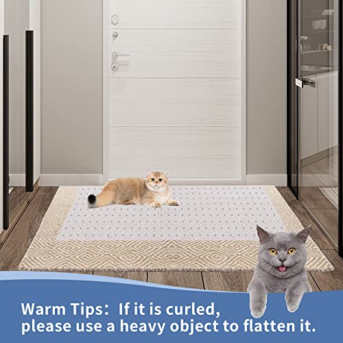 5.2 Feet Cat Carpet Protector, Non-Slip Carpet Protector for Pets, Carpet Scratch Stopper from Scratching Carpet at Doorway - size: 5.2FT-1PC