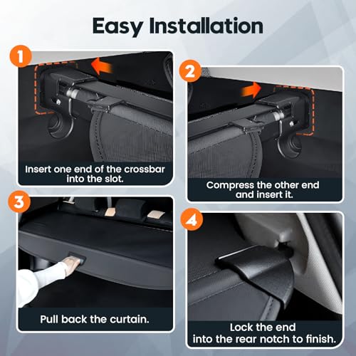 Powerty Retractable Cargo Cover for 2020-2025 Kia Telluride - Canvas Texture Trunk Cover Privacy Screen Rear Security Shade for Telluride Accessories - size: 2020-2025 | Kia Telluride