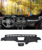 BIBLOZ Dash Cover 2011 2012 2013 2014 2015 2016 2017 for Jeep Wrangler JK JKU Unlimited Sport Sahara Rubincon Accessories Black Flannel Dashboard Cover Mat Car Dashboard UV Sun Protection - size: 2011-2017 Wrangler