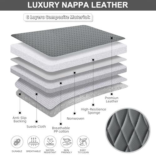 BWTJF Gray Car Seat Cover 2 Pack, Universal Leather Front Seat Covers Bottom Protector, Anti-Slip and Full Wrapping Edge Compatible with Most of Vehicles - SUVs/Sedans/Pickup Trucks - color: Gray, size: StyleB-Lozenge