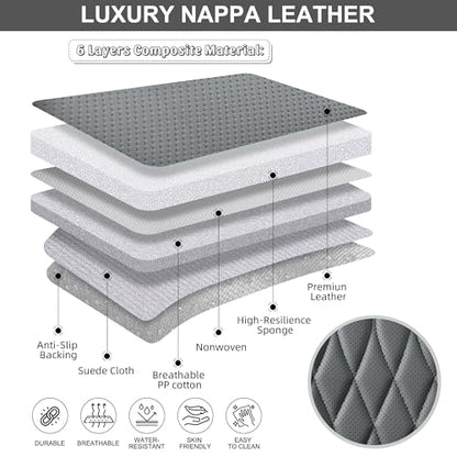 BWTJF Gray Car Seat Cover 2 Pack, Universal Leather Front Seat Covers Bottom Protector, Anti-Slip and Full Wrapping Edge Compatible with Most of Vehicles - SUVs/Sedans/Pickup Trucks - color: Gray, size: StyleB-Lozenge
