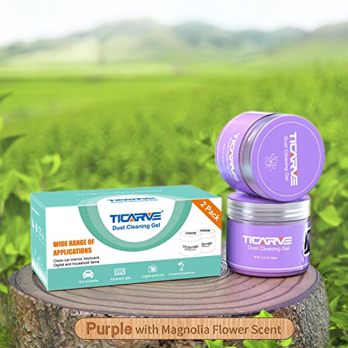 TICARVE 2Pack Cleaning Gel for Car Putty Car Vent Cleaner Cleaning Putty Gel Auto Tools Car Interior Cleaner Dust Mud for Cars and Keyboard Cleaner Slime Purple (320g/11.2oz) - color: Purple 2 Pack