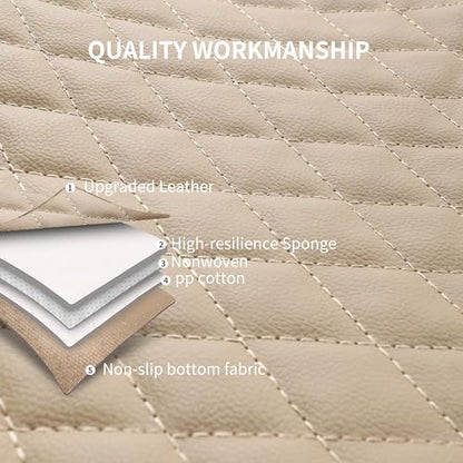 HChengkikz Car Seat Covers, Breathable and Waterproof Leather Seat Covers, Luxury PU Universal Fit Automotive Airbag Compatible for Most Cars Sedans SUV and Truck (2 Pieces, Front Seat, Beige) - color: N1 Beige, size: Front Seat