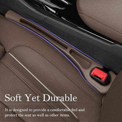 Car Seat Gap Filler 2-Pack, Universal Car Seat Gap Filler Organizer, Seat Gap Plug – Fills Gap Between Seat & Console (Brown) - color: BROWN