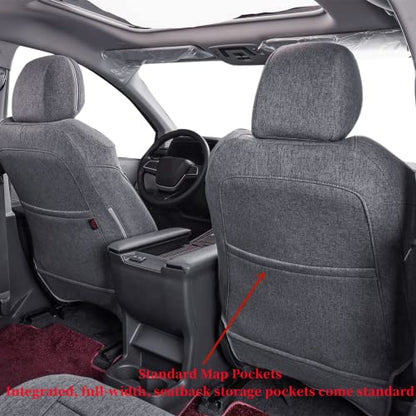 Custom Seat Covers fit for Honda Pilot Elite,2016-2022 -2nd-Row Captain Seats with Armrest (7-Seats)-Polyester(Gray,Full Set) - color: Polyester(Gray), size: 2016-2022 Pilot Elite,Black Edition 7-Passenger