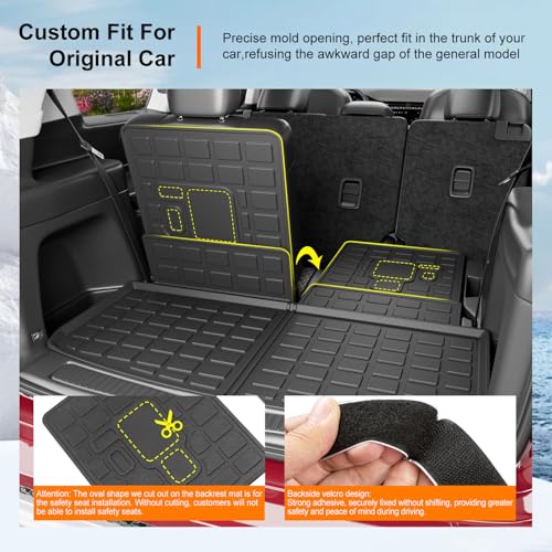 powoq 6 Seats Floor Mats Compatible with 2021-2026 Jeep Grand Cherokee L Cargo Mat Floor Liner TPE Replacement for 2021-2026 Jeep Grand Cherokee L Accessories (Trunk Mat+Backrest Mats+Floor mats) - size: Compatible with Grand Cherokee L 6Seat | 2021-2026