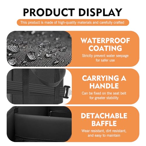 Car Seat Organizer, Backseat Car Organizer, Collapsible Organizers and Storage with Handles and Mesh Pockets, Fit for Front/Rear Consoles Back Seats (Black)