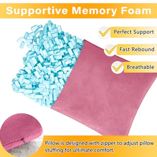 1 MIDDLE ONE 2 Pack Small Pillow, Memory Foam Mini Pillow 11 X 7 Inches for Travel, Sleeping, Nap and Neck, Knee, Lumbar Support, Tiny Cushion for Pet, Dogs (Purple) - color: Purple, size: 11x7 inch