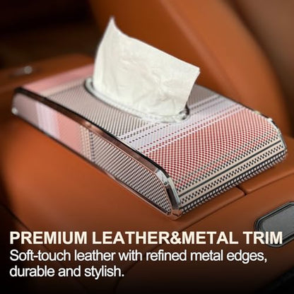 Universal Tissue Holder for Car Interior, Flat Tissue Box Holder, Kleenex & Napkin Organizer, Car Accessories for Women & Men, Center Console, Armrest & Back Seat, Travel Essentials (Flat) - style: Flat