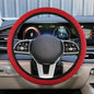 Elastic Stretch Steering Wheel Cover, Anti-Slip 15 inch Microfiber Odorless Breathable Ice Silk Car Steering Wheel Protector, Easy Carry, Warm in Winter & Cool in Summer (Red) - color: Red