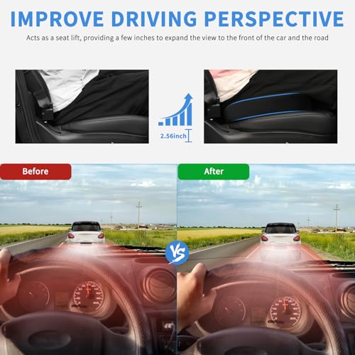 Nilight Car Seat Cushion Black Velvet Gel Memory Foam Seats Soft and Comfortable Suitable for Daily Life and Driving Relieves Sciatica and Tailbone Pain Improves Drive Vision - color: Black Velvet