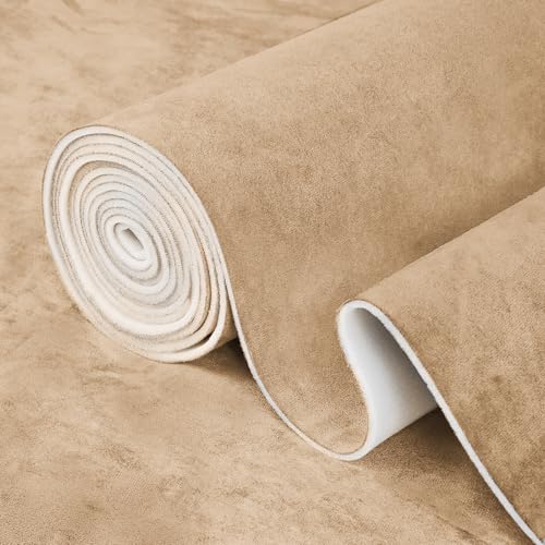 Brown Suede Headliner Fabric, 54" L×60" W Car Headliner Material, Tela para Tapizar Techo de Auto, Suede Wrap Car Interior with Foam Backing, Auto Roof Replacement Material for Truck - color: Brown, size: 54"x60"W