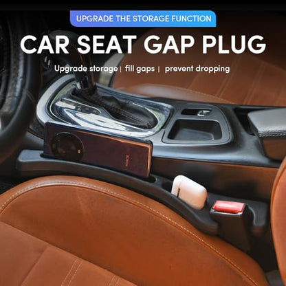 ANABIUP 2 Pack Car Seat Gap Filler, PU Leather Universal Fit for Cars Trucks SUVs, Gap Stopper Between Seat & Console with Storage Organizer, Stop Items from Dropping (Black)