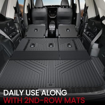 Cargo Mat with Backrest Mats for 2019-2025 2026 Subaru Ascent 7/8 Passenger Accessories, All-Weather TPE 3rd Backrest Mat Trunk Mat Cargo Liner Protector(Cargo Mat with Backrest Mats) - style: Cargo Mat with Backrest Mats