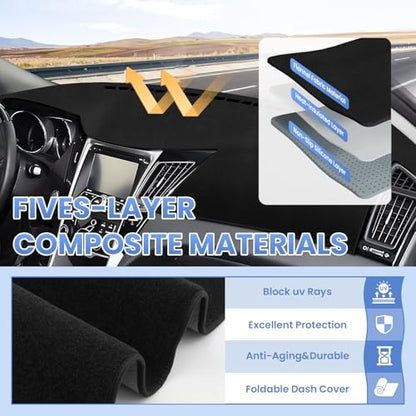 Sunsdrew Dash Cover for Hyundai Sonata 2011 2012 2013 2014 Dashboard Cover Mat for Sonata Suede Dash Mat Accessories Sun Shade Nonslip Mesh Protector No Glare - size: 11-14 Hyundai Sonata Dash Cover