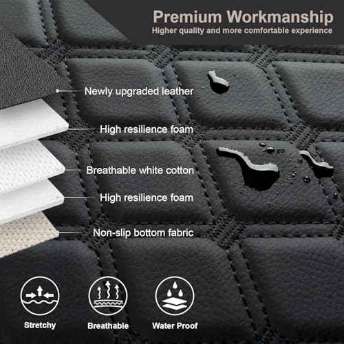 GIANT PANDA Custom Center Console Cover Fit Jeep Wrangler 2/4 Door JL Sahara Sport Rubicon Unlimited Willys 4xe 2018-2024 2025,Waterproof Faux Leather Armrest Console Cover-Full Protection - Black - color: for Wrangler 2/4 Door JL, size: 2018-2025