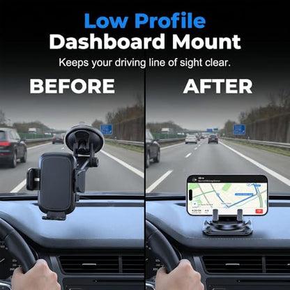 Dashboard Phone Holder for Car, 360 Degree Rotation Mount, Foldable Silicone Dash Stand, Anti-Slip Mobile Cradle Compatible (1PC) - color: 1PC