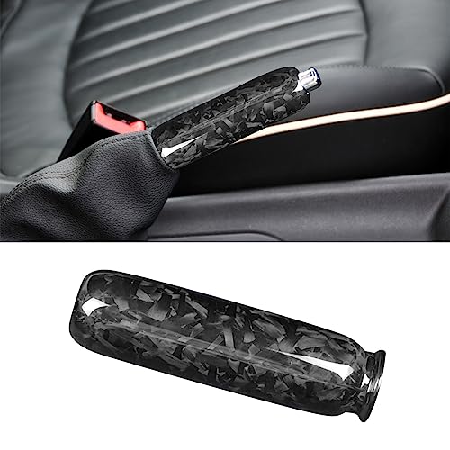 Compatible with Forged Carbon Fiber Car Handbrake Cover Automotive Shift Lever Modified Protection Decoration for Mini Cooper R50 R53 R52 R55 R56 R57 R58 R59 - color: Forged Carbon Fiber