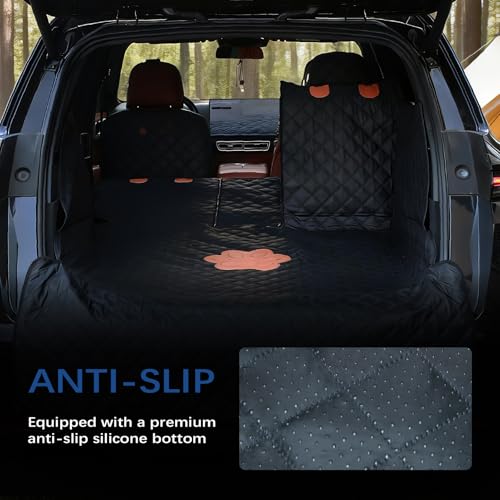 Split Cargo Liner for SUV – for Dogs & Pets, Heavy-Duty, 100% Waterproof Trunk Mat & Cargo Cover – Fits 60/40 Split Bench & Armrest Pass-Through – Machine Washable, Non-Slip, Durable