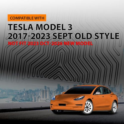 G-PLUS Model 3 Floor Mats Compatible with Tesla Model 3 2017-2023 Sept Old Style,Not Fit 2023 Oct-2026 New Model,TPE All Weather Custom Fit Full Cover Protection Floor Liners Black 3PCS - size: 2017-2023|Fit Tesla Model 3|3PCS