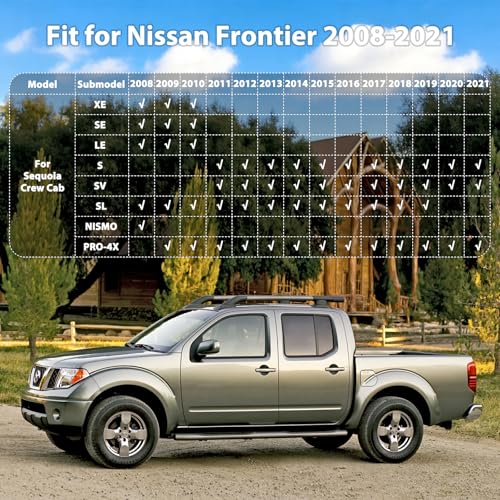 Floor Mats for 2008-2021 Nissan Frontier Crew Cab, All Weather TPE Floor Liners Custom Fit Frontier Heavy Duty Car Mats 1st & 2nd Mat Accessories Odorless Anti Slip Black - style: 33) For Nissan Frontier | 2008-2021 | 1st & 2nd Row