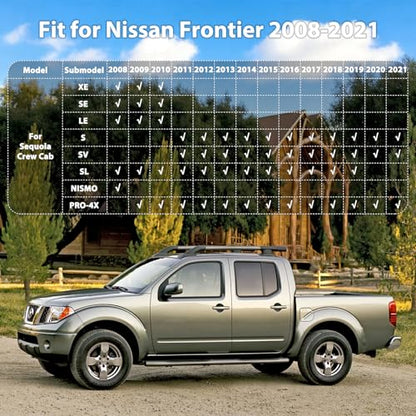 Floor Mats for 2008-2021 Nissan Frontier Crew Cab, All Weather TPE Floor Liners Custom Fit Frontier Heavy Duty Car Mats 1st & 2nd Mat Accessories Odorless Anti Slip Black - style: 33) For Nissan Frontier | 2008-2021 | 1st & 2nd Row