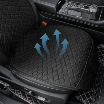 2 Pack Car Seat Covers, Front Seat Covers for Cars, Breathable Linen Car Seat Protector, Universal Fits for Most Automotive, Vehicles, SUVs, Cars, Sedans(Black) - color: Black