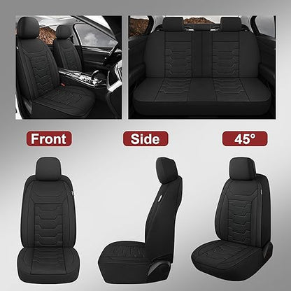 Breathable Car Seat Covers Full Seats,3D Air Mesh Cloth Seat Covers for Cars, Split Bench Compatible Car Interior Covers, Universal Fit Most Car Sedan Truck SUV(Black)