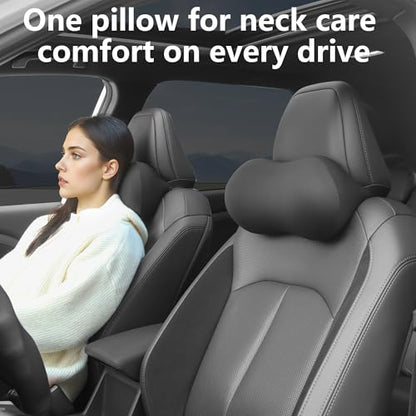 Car Headrest Pillow for Neck Support Memory Foam Car Neck Pillow Universal Fit Head Rest Travel Pillow Car Pillow for Pain Relief While Driving Black 2pc - size: Silky Headrest Black 2pc