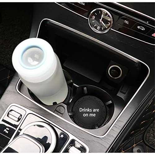 Car Cup Coaster, 4Pcs 2.75 Inch Auto Cup Holder Insert Coasters, Non-Slip Waterproof Embedded Drink Mat, Automotive Interior Accessories for Men and Women (B Black/4PCS) - color: B Black/4PCS