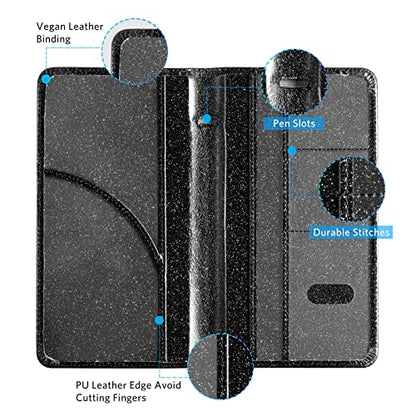 CoBak Car Registration and Insurance Holder - Vehicle Glove Box Car Organizer,Auto Truck Comparment Accessories Case with Magnetic Closure for Driver License,Cards - color: L-Glitter Black