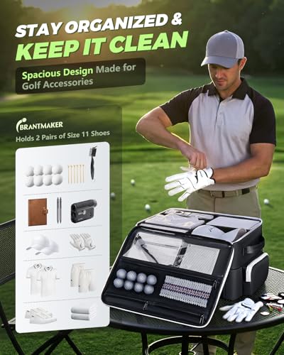 Golf Trunk Organizer, Golf Accessories for Men/Women to Storage Stuff and Gear, Cool Gifts for Golfers, Dad, Him/Her, Birthday or Father’s Day - color: White
